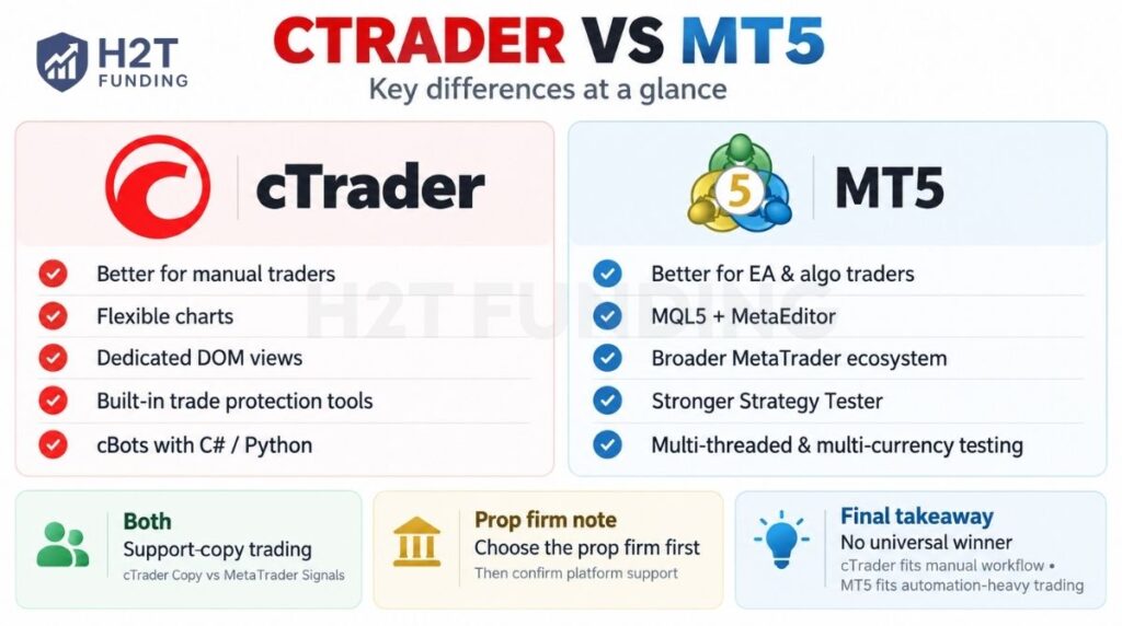 cTrader vs MT5 at a glance