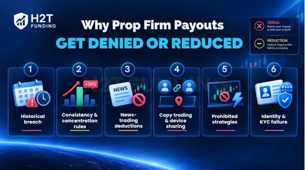 Why prop firm payouts get denied or reduced